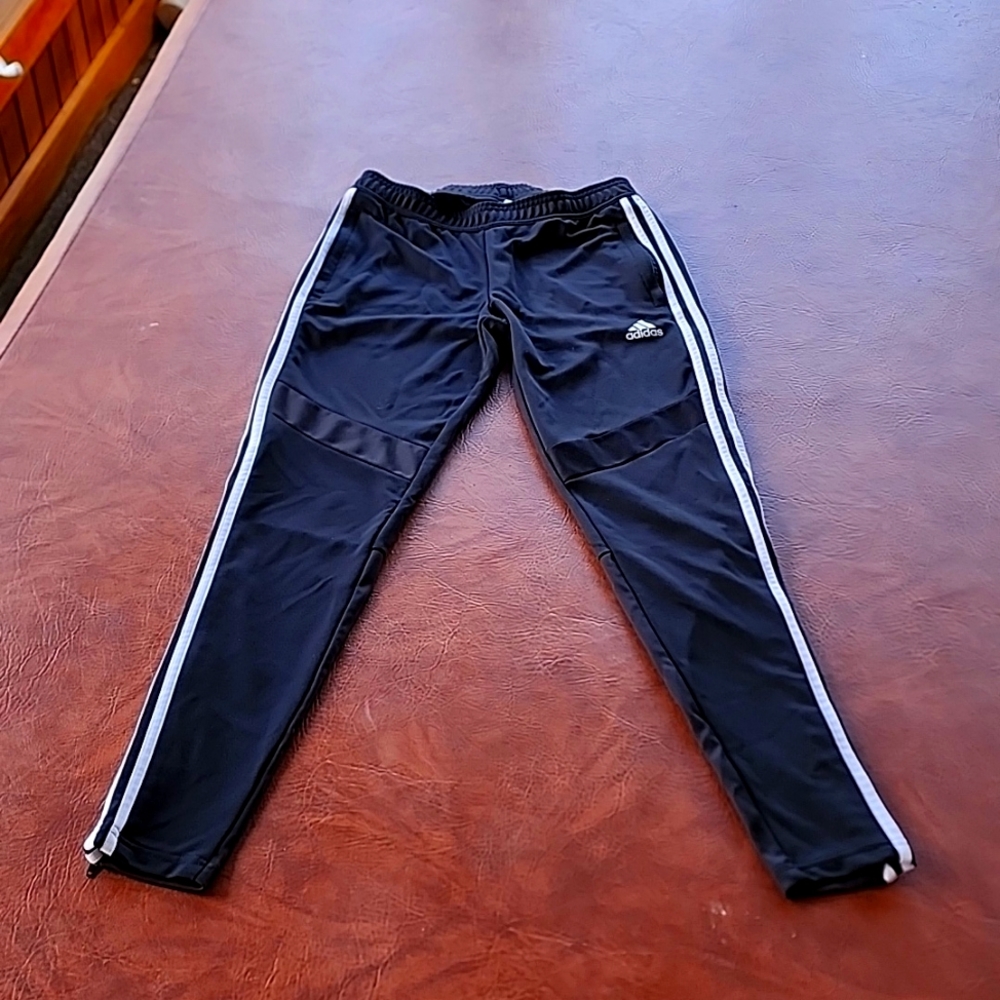 Adidas pants, black with white, small
